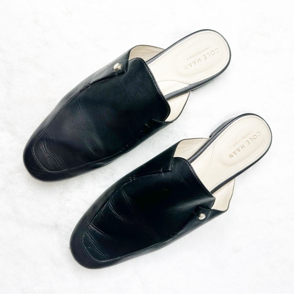 Cole Haan Women's Black Leather Piper Mules Black Size 8 - Picture 1 of 5